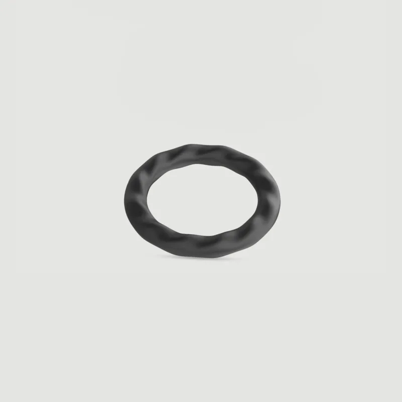 Inel mare pentru penis cu valuri din silicon - negru — preț și oferte