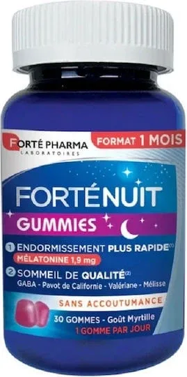 Forte Pharma Forte Nuit Supliment pentru Anxietate & Somn 30 bomboane de jeleu Afine — preț și oferte