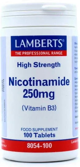 Lamberts Nicotinamide Vitamina pentru Sănătatea Sistemului Nervos 250mg 100 Tablete — preț și oferte