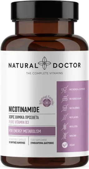 Natural Doctor Nicotinamide Vitamina pentru Sănătatea Sistemului Nervos 500mg 90 capsule veget — preț și oferte