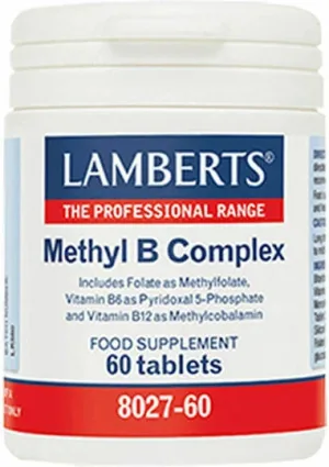 Lamberts Methyl B Complex Vitamina pentru Energie, Întărirea Sistemului Imunitar & Sistemul Nervos 60 Tablete