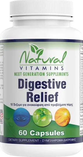 Natural Vitamins Digestive Relief fără Gluten 60 capace — preț și oferte