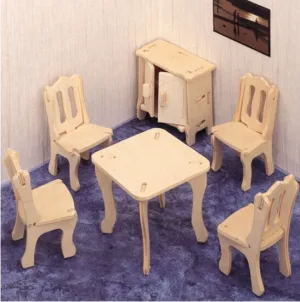 3D din lemn pliabil mobilier sala de mese puzzle