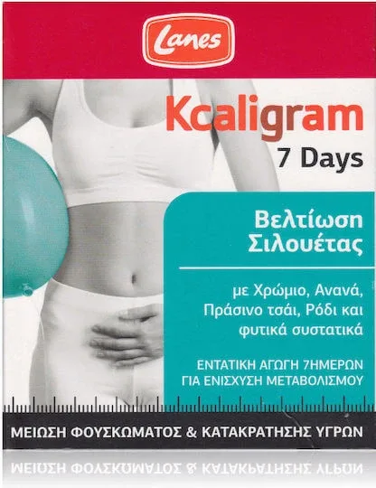 Lanes Kcaligram 7 Days Îmbunătățirea Siluetei Reducerea Balonării & Retenției de Lichide Supliment pentru Slăbire 14 file 14 capace — preț și oferte
