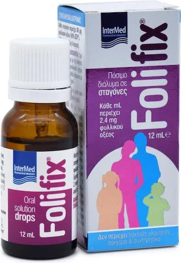 Folifix Drops Vitamina pentru Sănătatea Sistemului Nervos 12ml InterMed — preț și oferte