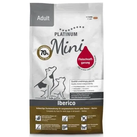 Hrana uscata cu Iberico pentru caini adulti de talie mica Mini Adult Dog, 900 g, Platinum — preț și oferte