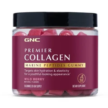 Jeleuri cu peptide marine de colagen pentru piele si par Premier Collagen, 90 bucati, GNC — preț și oferte