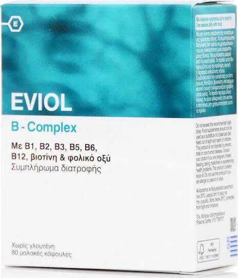 Eviol B-Complex Vitamina pentru Energie, Întărirea Sistemului Imunitar & Sistemul Nervos 60 softgels — preț și oferte