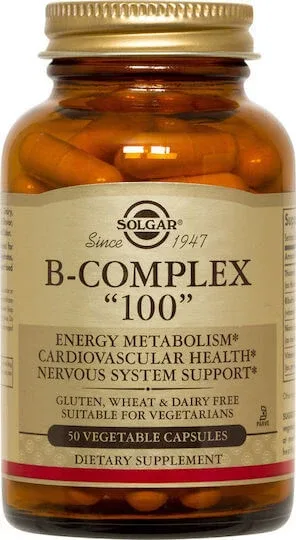 Solgar B-Complex "100" Vitamina pentru Energie, Întărirea Sistemului Imunitar & Sistemul Nervos 50 capsule veget — preț și oferte
