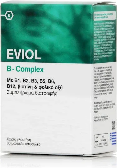 Eviol B-Complex Vitamina pentru Energie, Întărirea Sistemului Imunitar & Sistemul Nervos 30 softgels — preț și oferte