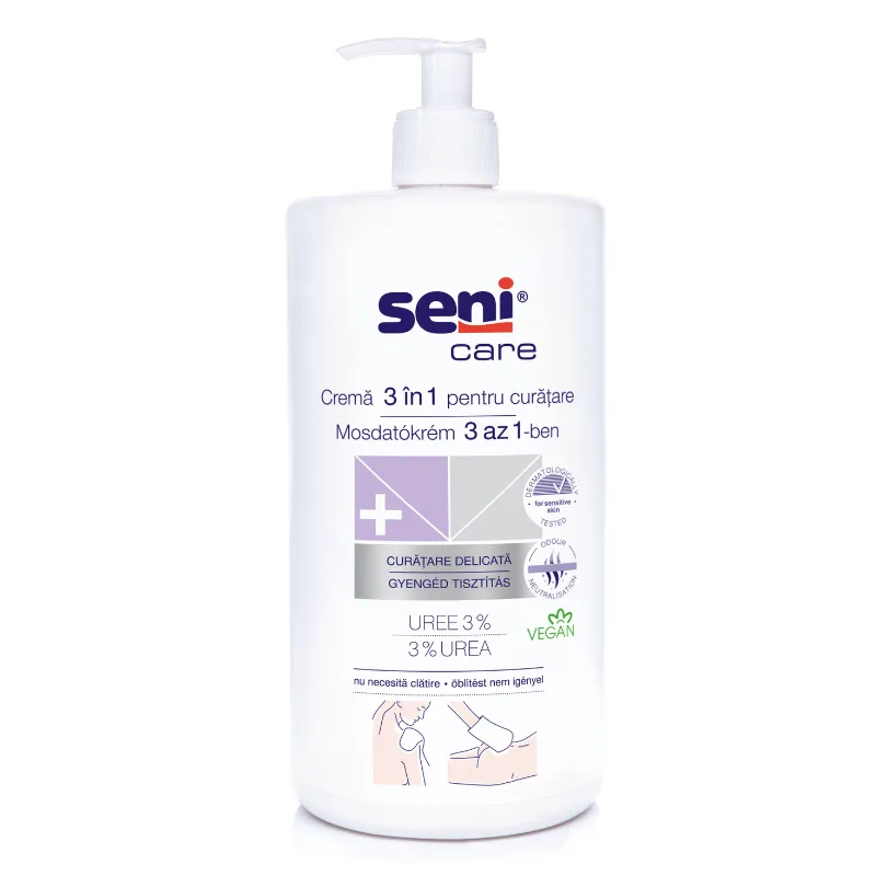 Crema 3 in 1 pentru curatarea pielii sensibile cu 3% uree SENI CARE, TZMO | 1000 ml TZMO SA — preț și oferte