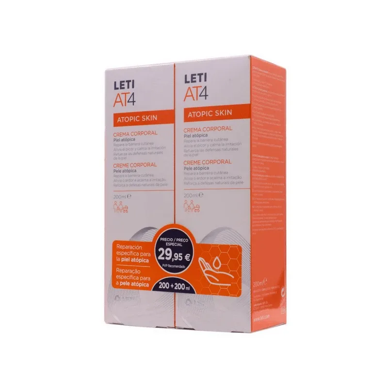 Leti AT4 DUPLO Cremă de corp 2x200ml — preț și oferte