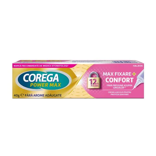 Crema adeziva pentru proteza dentara Corega Power Max Fixare+Confort, Haleon | 40 g — preț și oferte