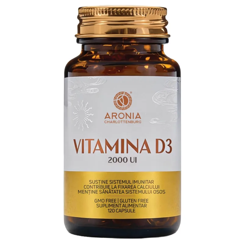 Vitamina D3 la 2000 UI — 120 capsule pentru susținerea oaselor, mușchilor și sistemului imunitar, asigurând consumul timp de 4 luni — preț și oferte