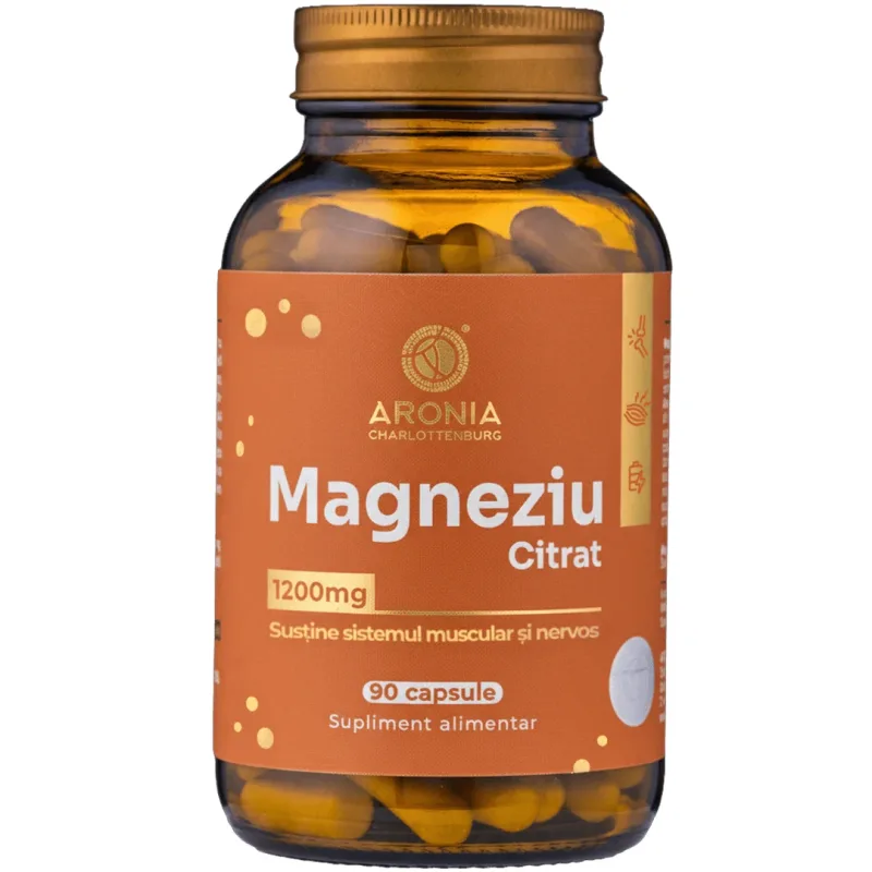 Magneziu Citrat la 1200 mg - 90 capsule pentru relaxare musculară, echilibru nervos și confort digestiv — preț și oferte