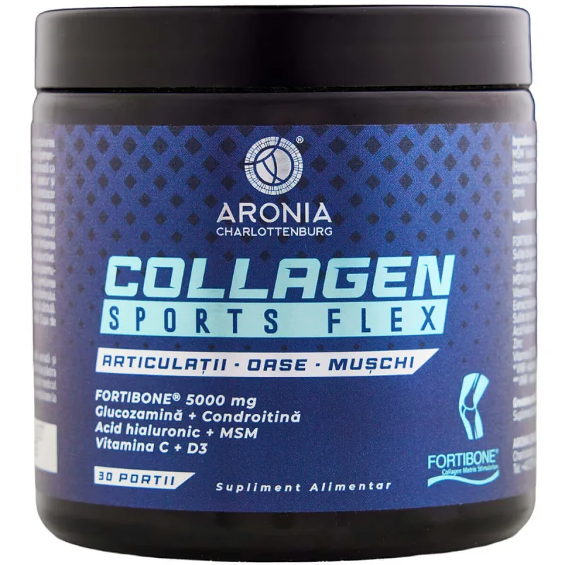 Collagen Sports Flex — suport zilnic pentru articulații, oase și mușchi, în mișcare și sport, cu Fortibone® Colagen, glucozamină, condroitină și nutrienți esențiali — preț și oferte