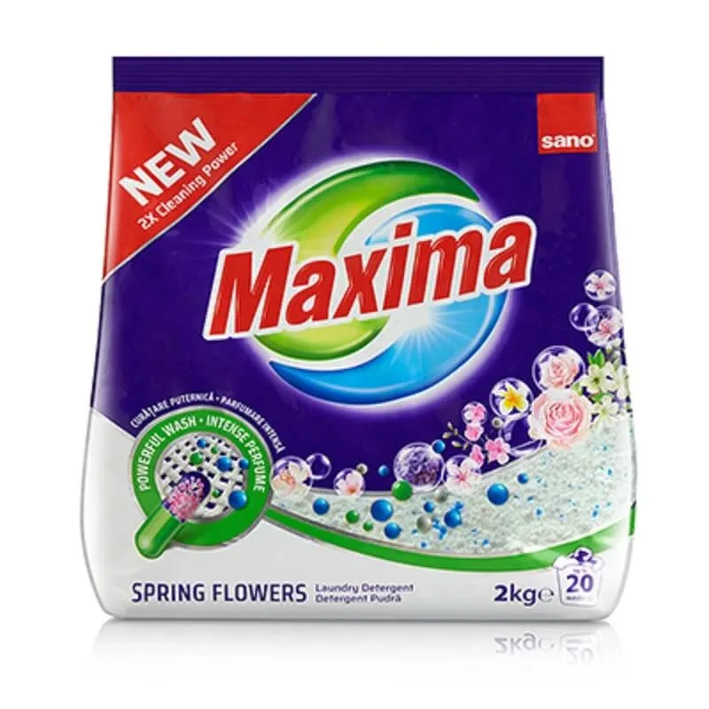 Detergent pudra pentru rufe Spring Flowers, 2 kg, Sano Maxima — preț și oferte