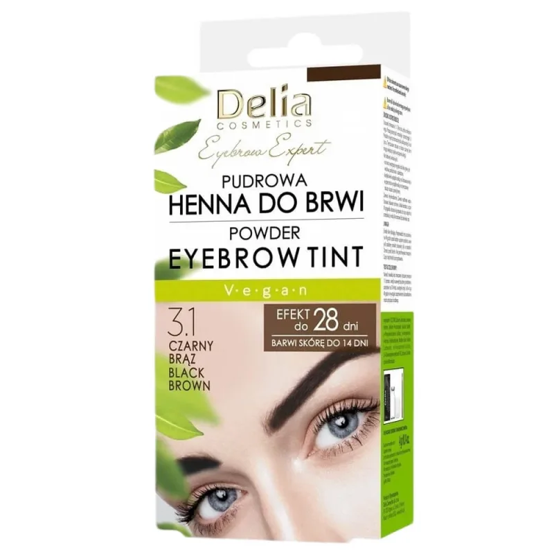 Delia Eyebrow Expert Powder Eyebrow Henna 3.1 Black Brown, 4 g Delia Cosmetics — preț și oferte