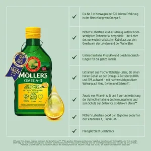 MÖLLER'S Omega-3 Ulei de lămâie 500 ml