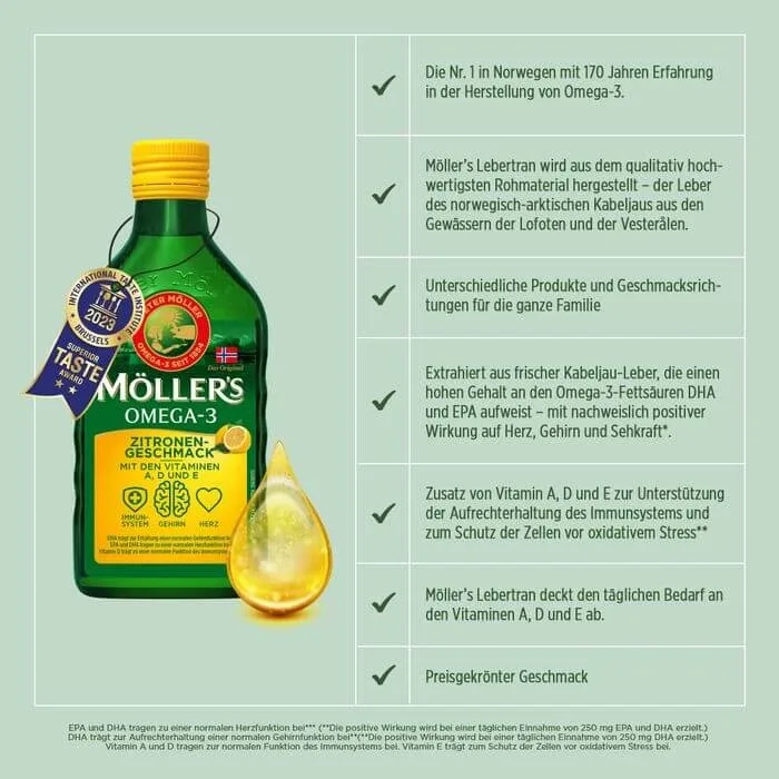 MÖLLER'S Omega-3 Ulei de lămâie 500 ml — preț și oferte