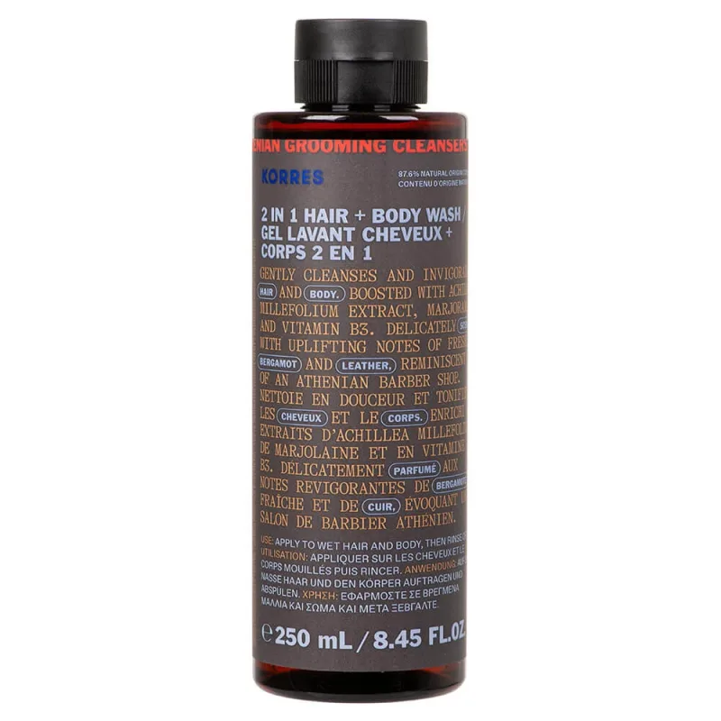 Korres Athenian Grooming 2 în 1 Spălare pentru păr și corp pentru bărbați 250ml — preț și oferte
