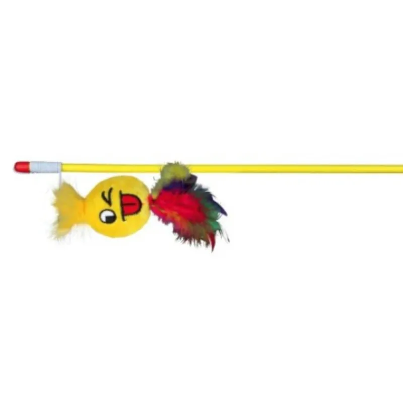 Trixie, undiță cu smiley, jucărie, pisici, pluș, multicolor, 50cm — preț și oferte