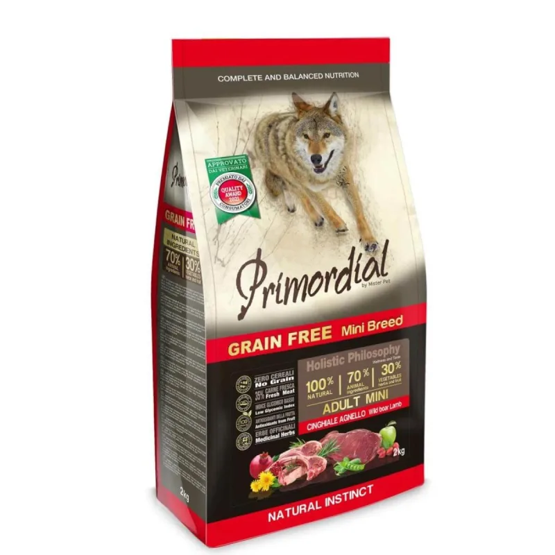 PRIMORDIAL Holistic Mini, XS-S, Mistreț și Miel, hrană uscată fără cereale câini, 2kg — preț și oferte