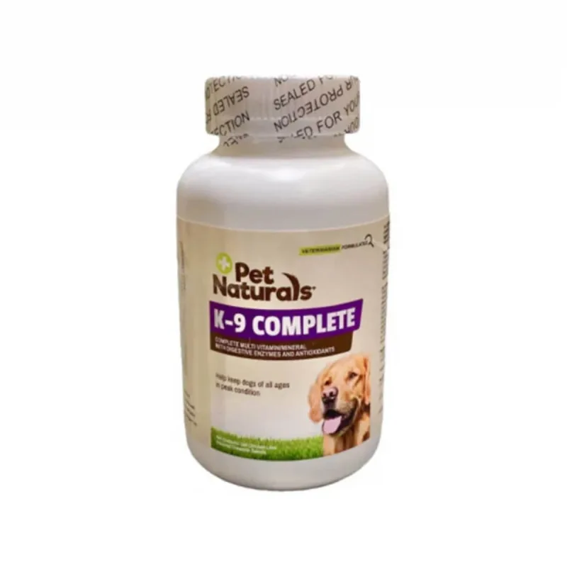 PET NATURALS K-9 Complete, XS-XL, multivitamine câini, flacon click, 180 comprimate — preț și oferte