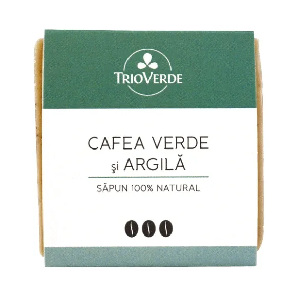 Sapun natural cu cafea verde si argila, 110 g, Trio Verde — preț și oferte