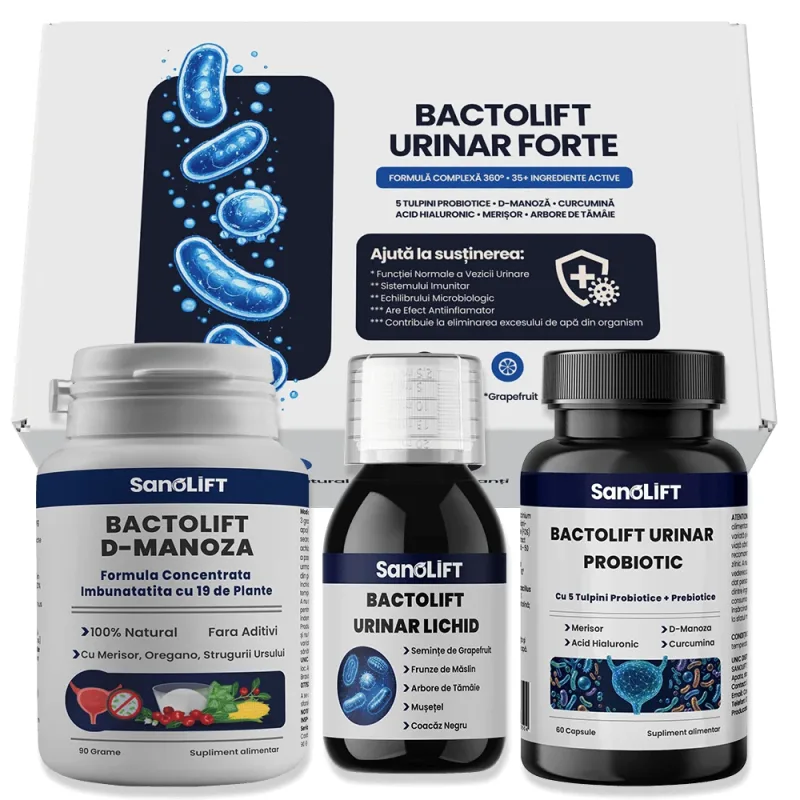 BactoLift Urinar Forte - Pachet Triplu Impotriva Infectiilor Urinare (30 Zile) — preț și oferte