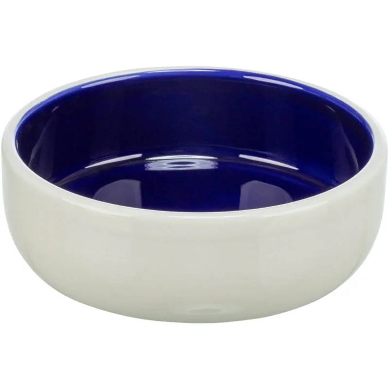 TRIXIE, castron câini și pisici, rotund, ceramică, alb și albastru, XS(0.3l, ⌀12cm) — preț și oferte