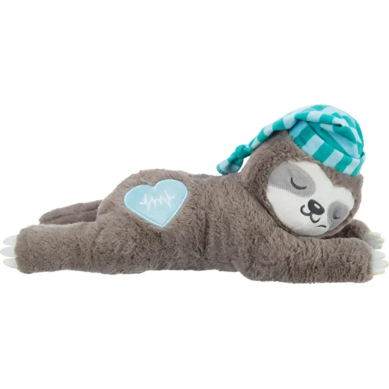 TRIXIE Leneș cu Simulator de Bătăi de Inimă, jucărie interactivă câini junior XS-XL, cu sunet, pluș, maro și albastru, 34cm — preț și oferte