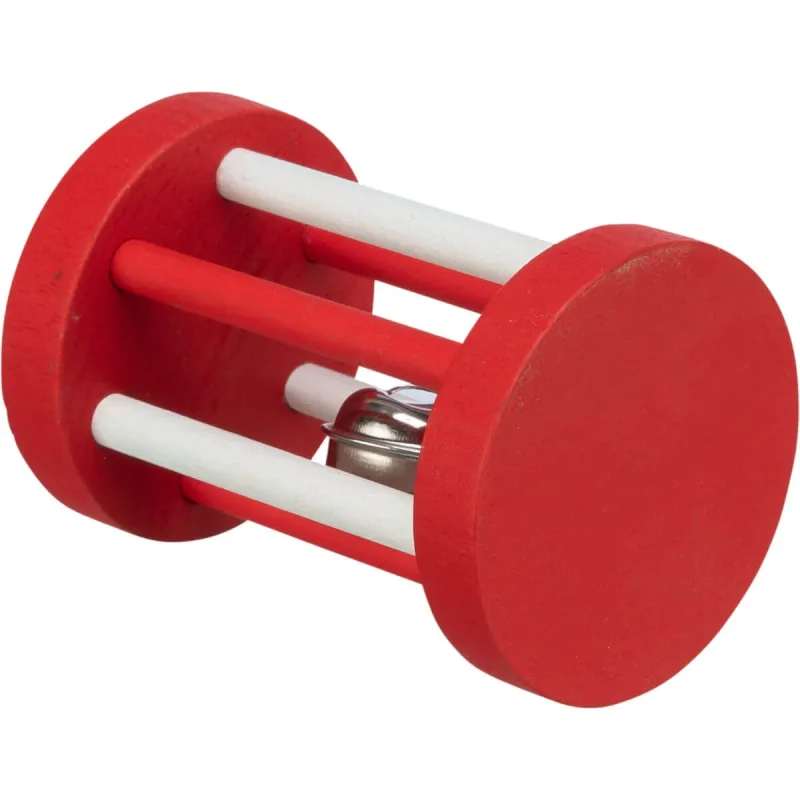 TRIXIE Christmas Rola cu Clopotel, jucărie stimulare pândă pisici, cu sunet, lemn, alb și roșu, 7x5cm, 1buc — preț și oferte