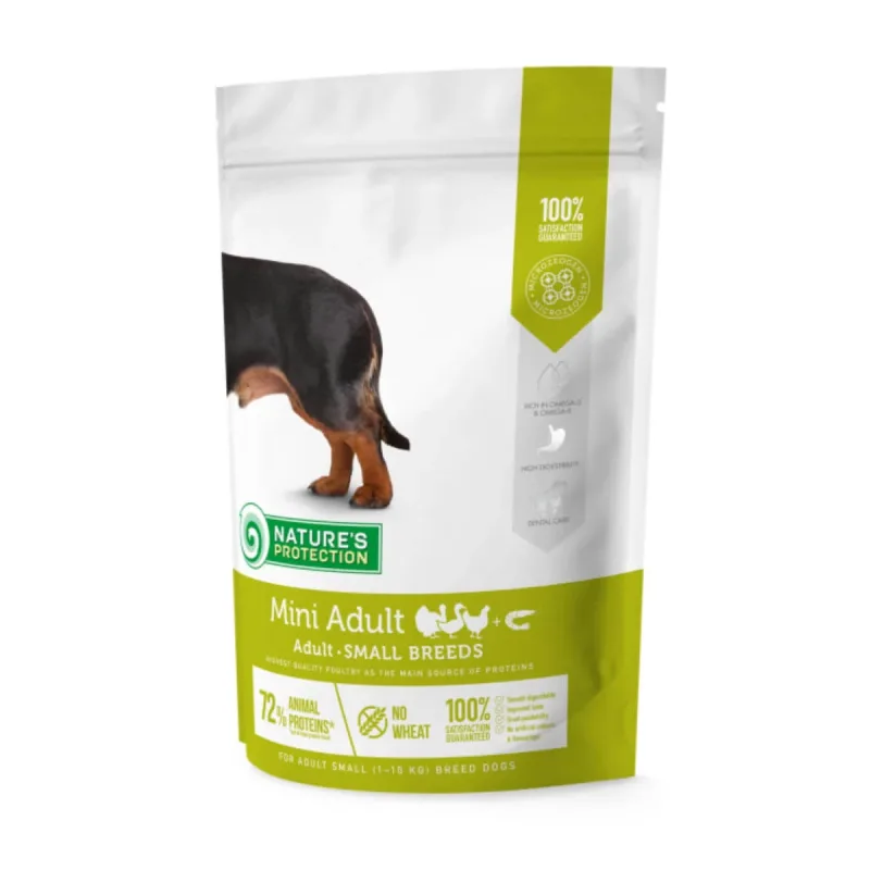 NATURES PROTECTION Mini Adult, XS-S, Pui și Krill, hrană uscată câini, 2kg — preț și oferte