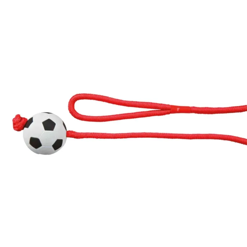 TRIXIE, jucărie minge de fotbal cu sfoară câini, cauciuc, 6cm x 1m, multicolor — preț și oferte