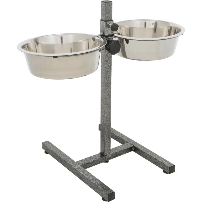 TRIXIE, set suport castroane câini + 2 boluri, înalțime reglabilă, metal, L-XL(2.8l, ⌀24cm) — preț și oferte
