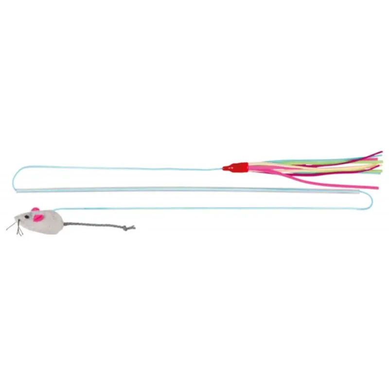 Trixie, undiță cu 2 jucării, pisici, plastic, multicolor, 40 cm — preț și oferte
