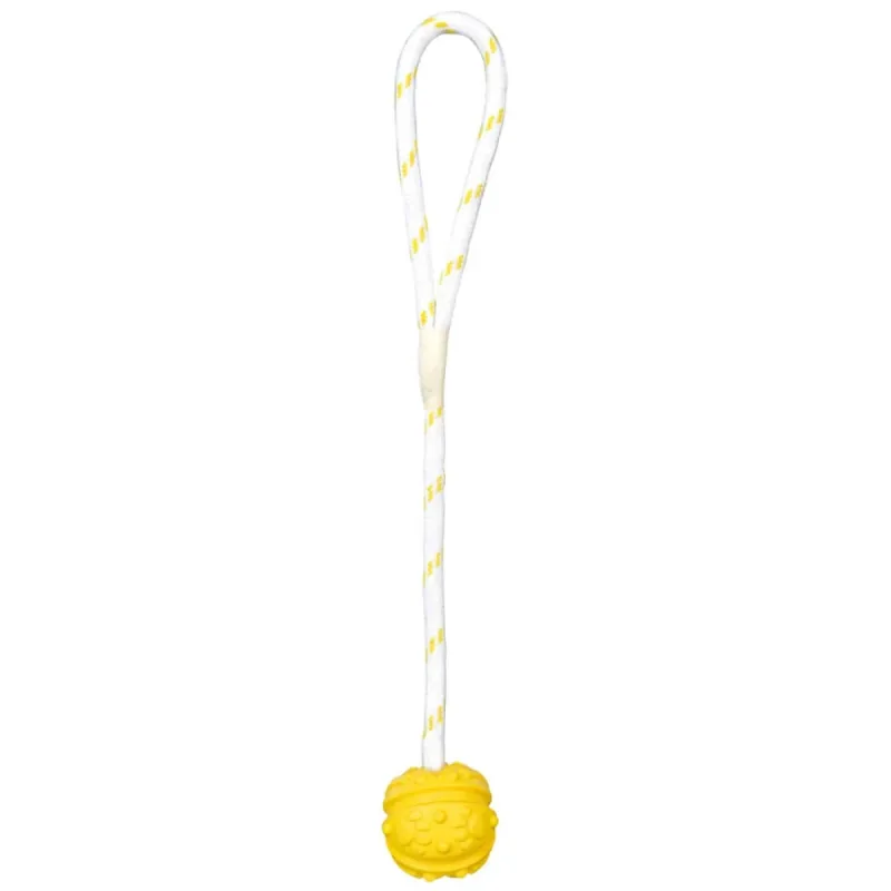 TRIXIE, jucărie minge plutitoare cu sfoară câini, cauciuc,  4.5 x 35cm, multicolor — preț și oferte