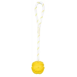 TRIXIE, jucărie minge plutitoare cu sfoară câini, cauciuc, 7 x 35cm, multicolor