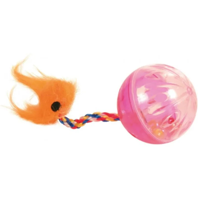 Trixie, 2 mingi cu blăniță, jucărie, pisici, plastic, multicolor, 4cm — preț și oferte