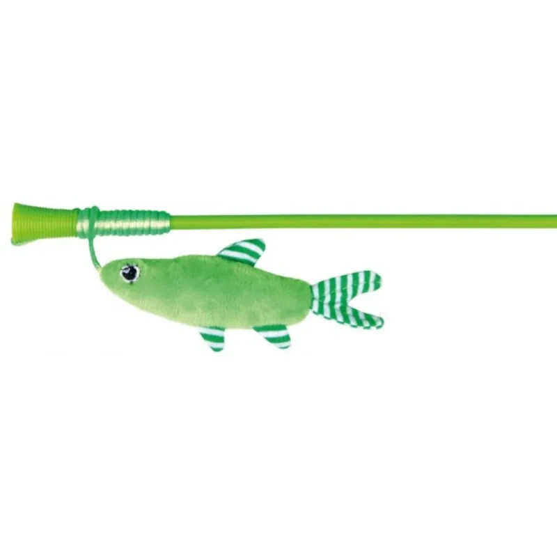 Trixie, undiță cu peștișor, jucărie, pisici, pluș, multicolor, 42cm — preț și oferte
