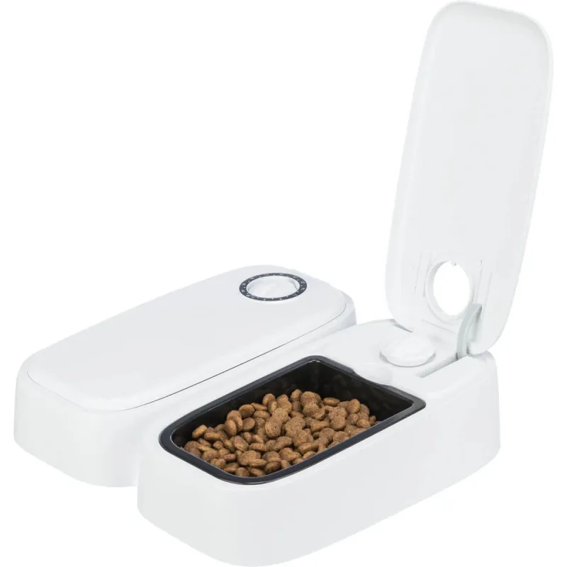 TRIXIE TX2, hrănitor automat câini, 2 boluri dreptunghiular, programabil, plastic, alb și negru, S-L(0.6l, 27x7cm) — preț și oferte