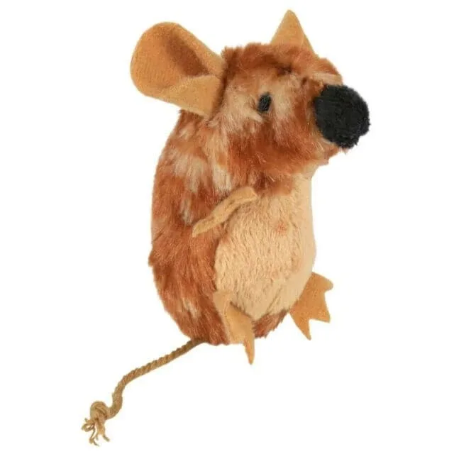 Trixie, jucărie șoricel, pisici, cu sunet, pluș, maro, 8cm — preț și oferte