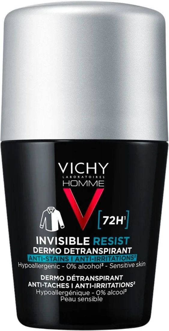 Vichy Homme Invisible Resist 72H antiperspirant împotriva petelor și iritațiilor 50 ml — preț și oferte