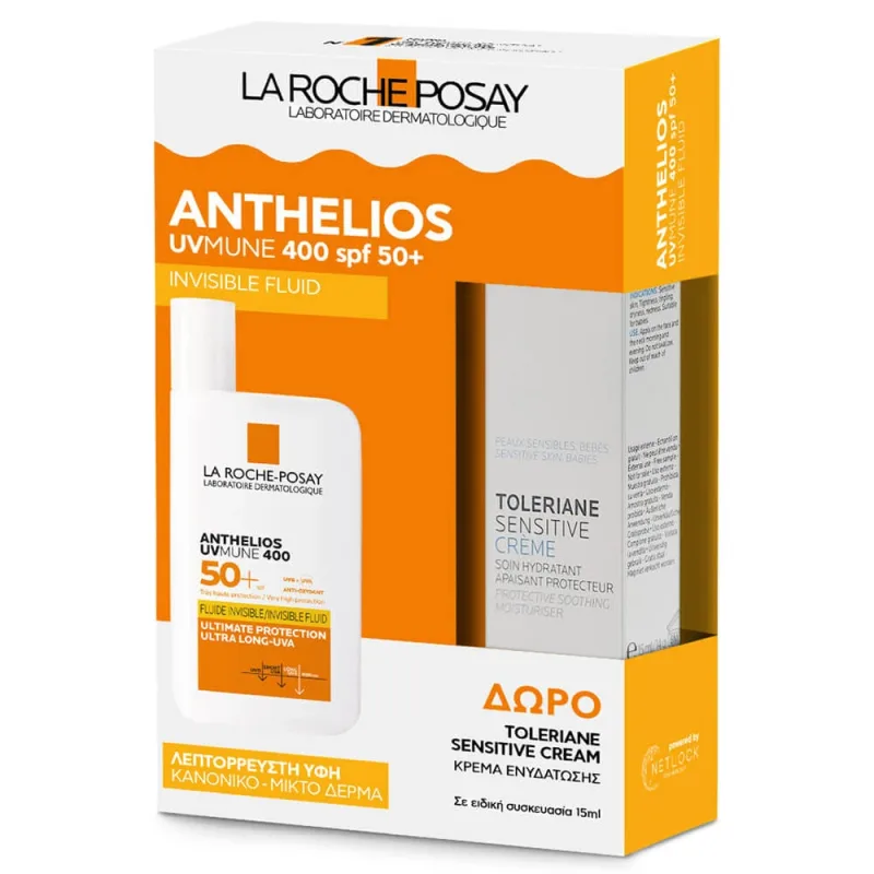 La Roche Posay Promo Pack Anthelios UVMune 400 Invisible Fluide SPF50+ 50ml & GRATUIT Toleriane Sensitive Cream 15ml — preț și oferte