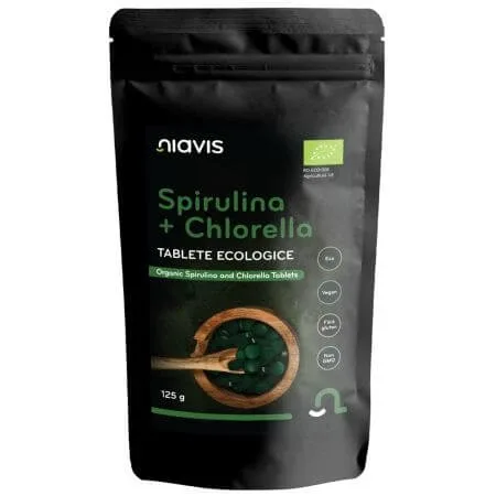 Spirulina + Chlorella tablete ecologice, 125 g, Niavis — preț și oferte