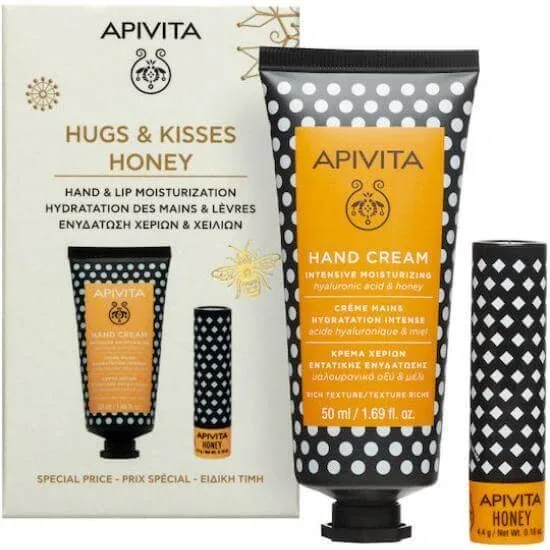 APIVITA Promo Cremă de mâini hidratantă intensivă cu acid hialuronic și miere Crema de mâini cu miere 50ml & Bio-Eco Lip Care Stick de mâini cu miere 4.4gr — preț și oferte