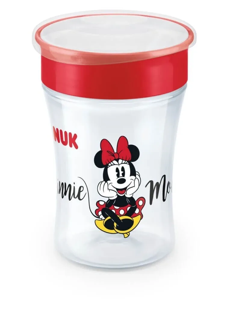 NUK Cup Magic Disney Mickey Pahar din plastic cu margine și capac pentru 8+ luni 230ml [10.255.425] - Roșu — preț și oferte
