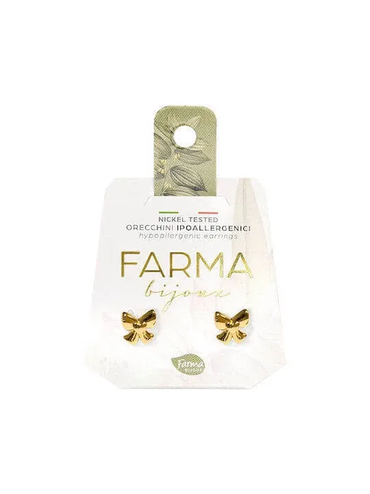 FARMA BIJOUX Cercei subalterni cu fundițe aurii — preț și oferte
