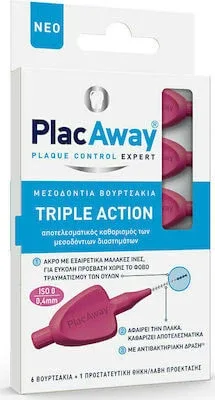 PLAC AWAY Perii interdentare cu acțiune triplă 0.4mm ISO 0, roz x6 buc — preț și oferte